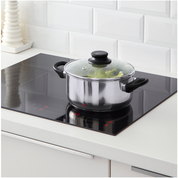 Pot with Lid Glass/Stainless Steel 