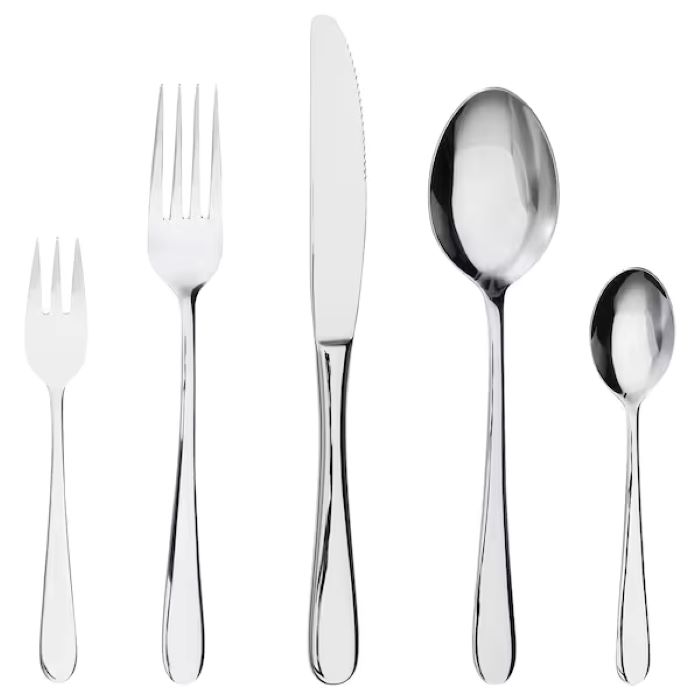 30-piece cutlery set, stainless steel